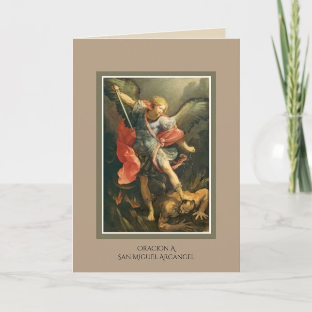 Spanish St. Michael the Archangel Prayer Card (Front)