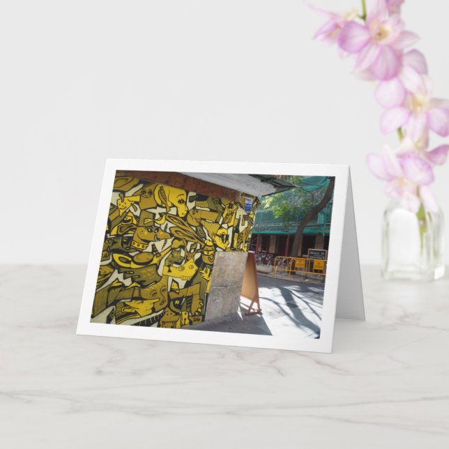 Spanish Street Art, Valencia City Card (Orchid)