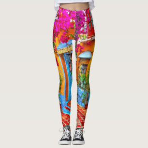 Spanish Street Leggings Colorful Floral