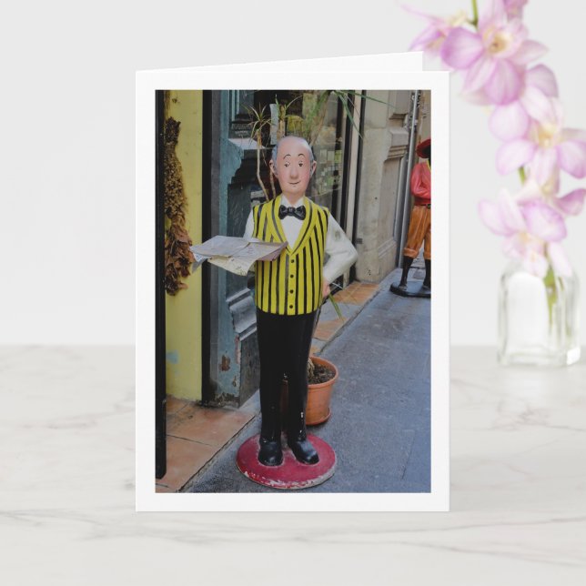 Spanish Street Statue, Valencia City, España Card (Orchid)