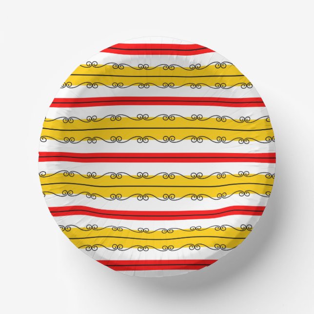 Spanish Stripe paper Paper Plate (Front)