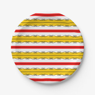 Spanish Stripe paper plate round