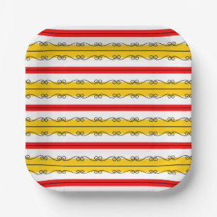 Spanish Stripe paper plate square