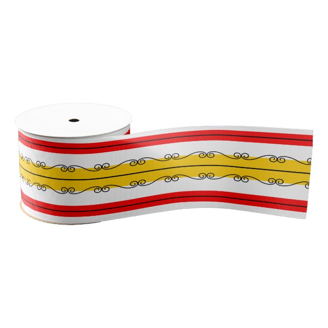 Spanish Stripe ribbon Grosgrain Ribbon (Spool)