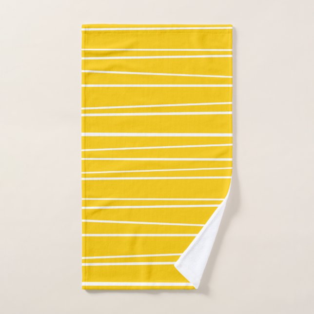 Spanish Stripe Yellow hand towel (Hand Towel)