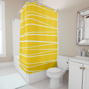 Spanish Stripe Yellow shower curtain