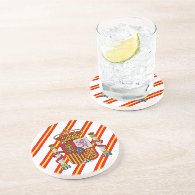 Spanish stripes flag coaster (Side)