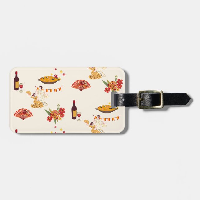 Spanish Style Fiesta Luggage Tag (Front Horizontal)