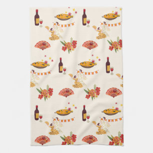 Spanish Style Fiesta Tea Towel