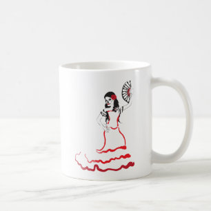 spanish sugar skull dancer coffee mug