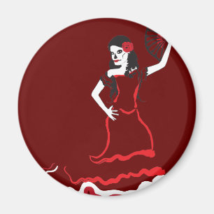 spanish sugar skull dancer magnet