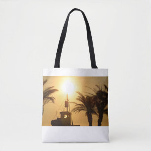 Spanish sunset Ship Palms Photo Tote Bag