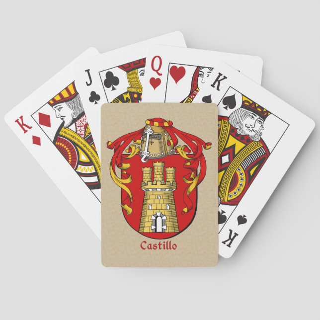 Spanish Surname Castillo Shield and Mantle Playing Cards (Back)