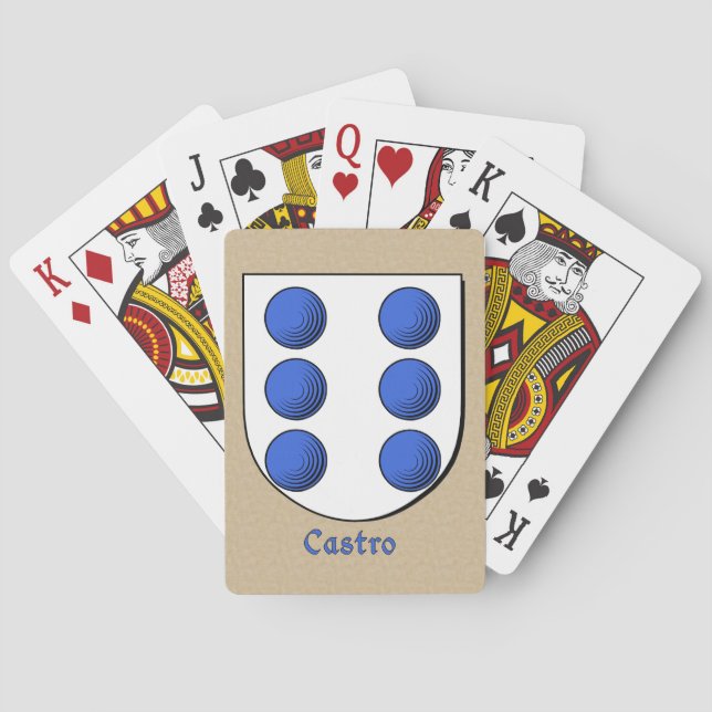 Spanish Surname Castro Historical Shield Playing Cards (Back)
