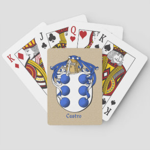 Spanish Surname Castro Shield and Mantle Playing Cards