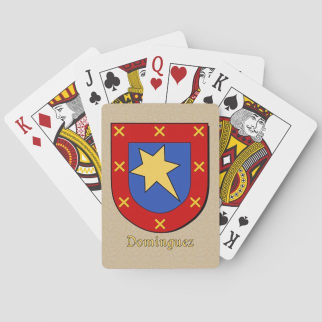 Spanish Surname Dominguez Historical Shield Playing Cards (Back)