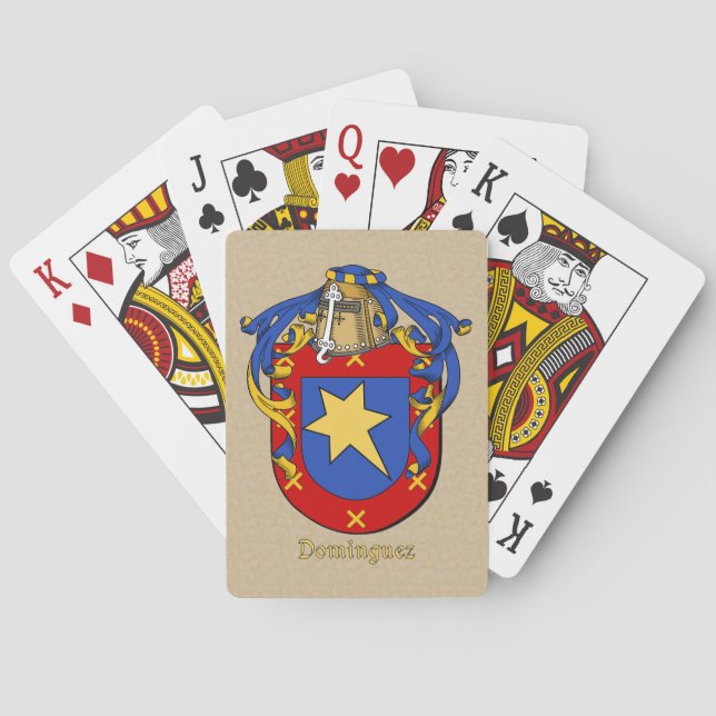 Spanish Surname Dominguez Shield and Mantle Playing Cards (Back)