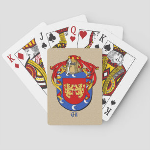 Spanish Surname Gil Shield and Mantle Playing Cards