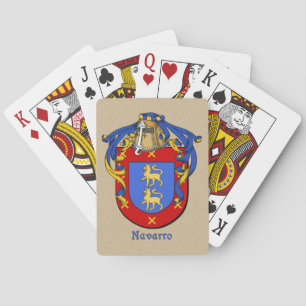 Spanish Surname Navarro Shield and Mantle Playing Cards