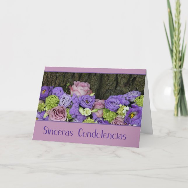 spanish Sympathy card, sinceras condolencias Card (Front)