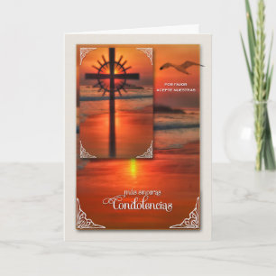 Spanish Sympathy Con Simpatia Sunset Cross Beach Card