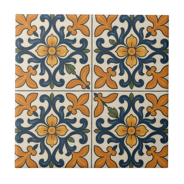 Spanish Talavera Style Tile (Front)