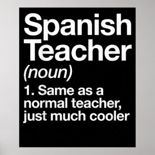 Spanish Teacher Definition Funny School Poster
