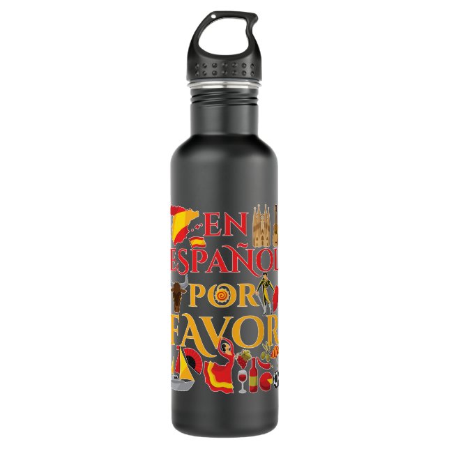 Spanish Teacher En Espanol Por Favour  710 Ml Water Bottle (Front)