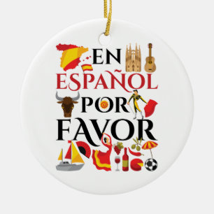 Spanish Teacher En Espanol Por Favour Ceramic Tree Decoration