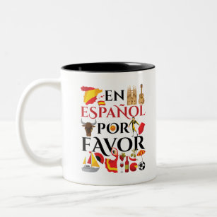 Spanish Teacher En Espanol Por Favour Two-Tone Coffee Mug