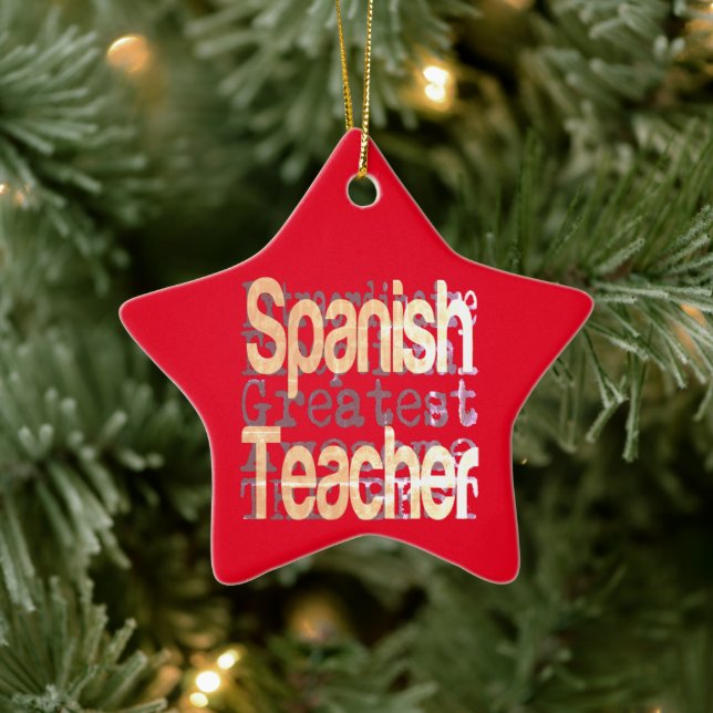Spanish Teacher Extraordinaire Ceramic Tree Decoration (Tree)