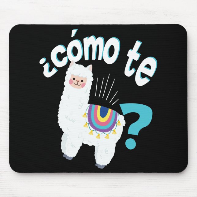 Spanish Teacher Funny Llama Lover Alpaca Cute Gift Mouse Mat (Front)
