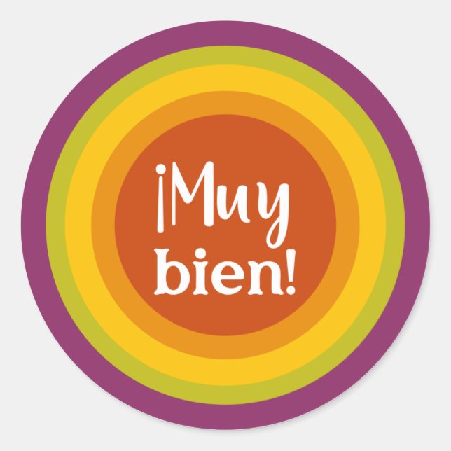 Spanish Teacher Muy Bien Reward  Classic Round Sticker (Front)