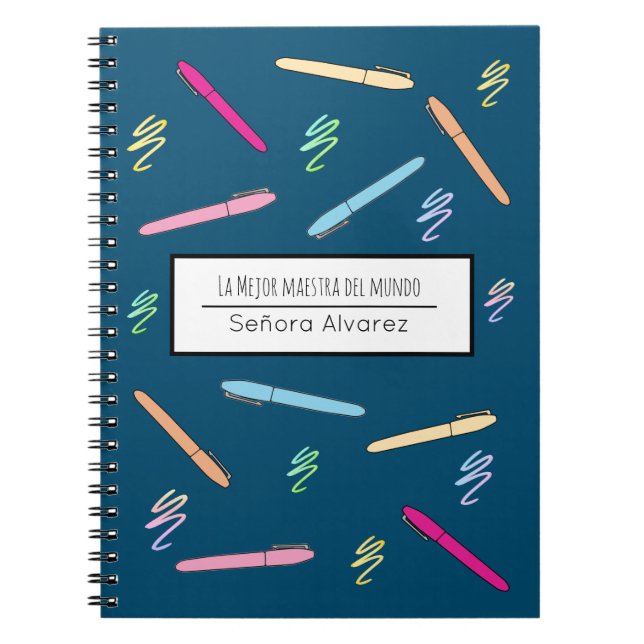 Spanish Teacher Thank You Mejor Maestra del Mundo  Notebook (Front)