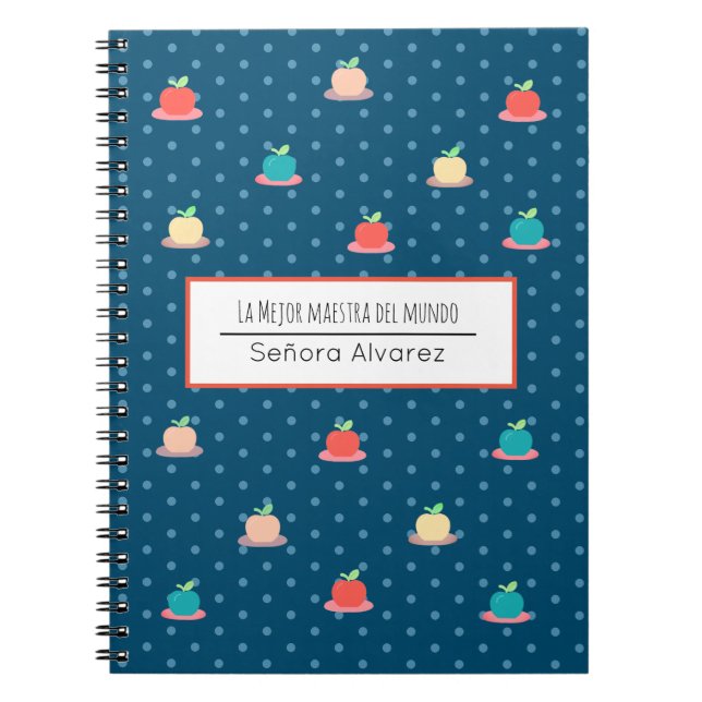 Spanish Teacher Thank You Mejor Maestra del Mundo Notebook (Front)