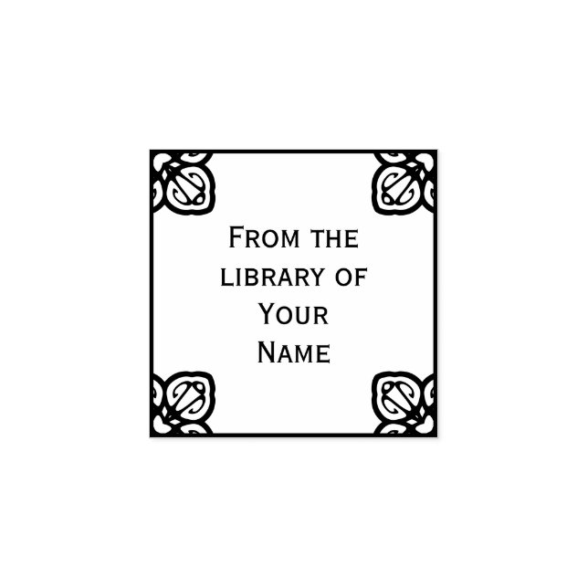 Spanish Tile Bookplate Rubber Stamp (Imprint)