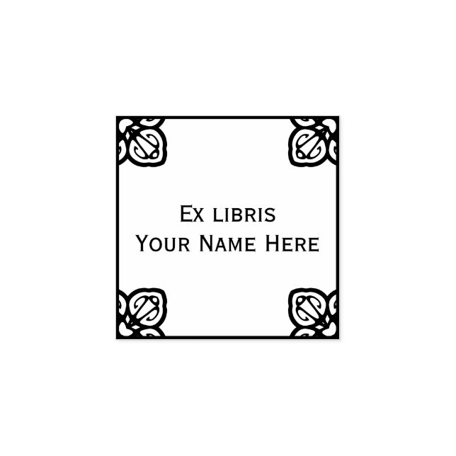 Spanish Tile Bookplate Rubber Stamp (Imprint)