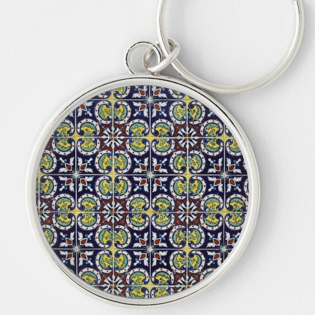 Spanish Tile in Mexico Key Ring (Front)