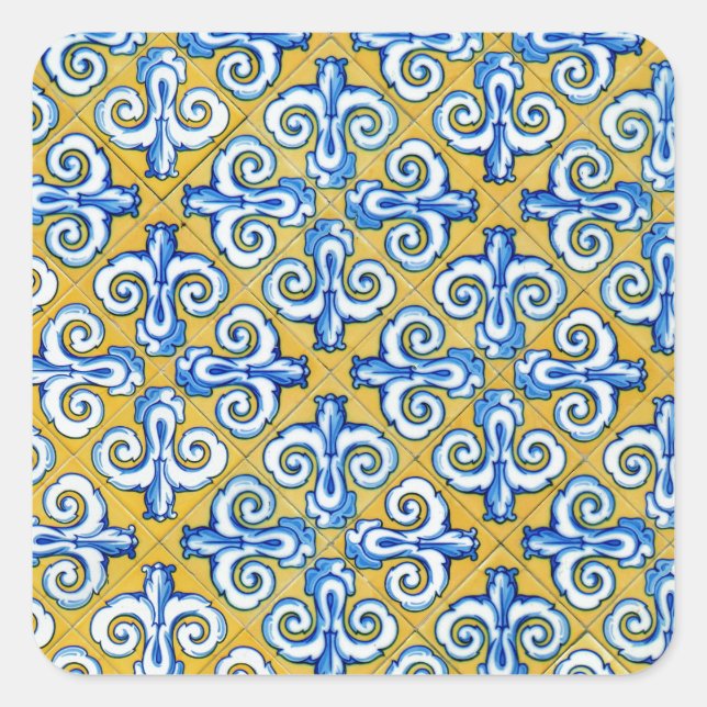 Spanish Tile Square Sticker (Front)