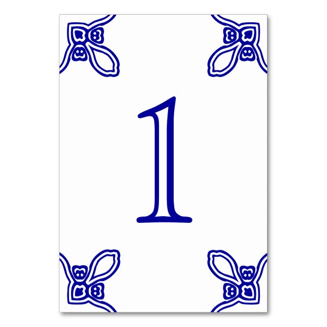 Spanish Tile Table Numbers (Front)