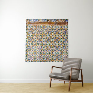 Spanish Tiles #2 #travel #pattern #wall #art Tapestry