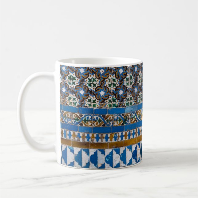 Spanish Tiles #3 #travel #pattern #wall #art  Coffee Mug (Left)