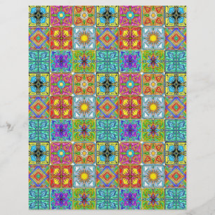 spanish tiles 8.5x11 scrapbook paper sheets