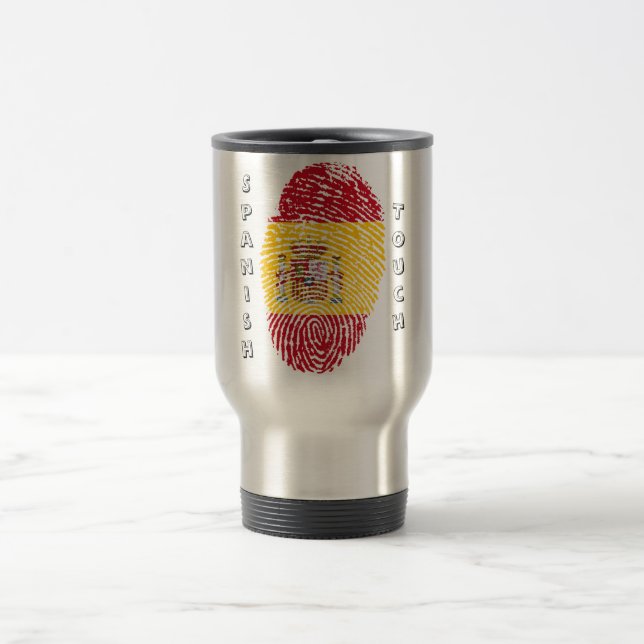Spanish touch fingerprint flag travel mug (Center)