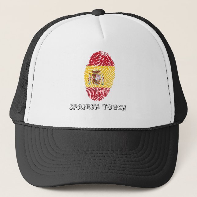 Spanish touch fingerprint flag trucker hat (Front)