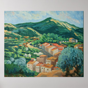 Spanish Traditional Village Painting Poster