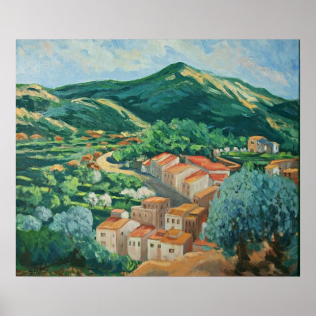 Spanish Traditional Village Painting Poster (Front)