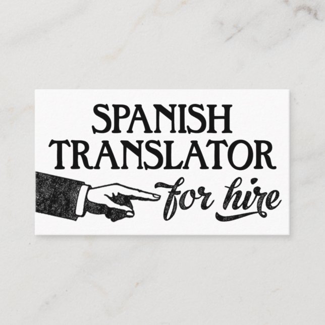 Spanish Translator Business Cards - Cool Vintage (Front)