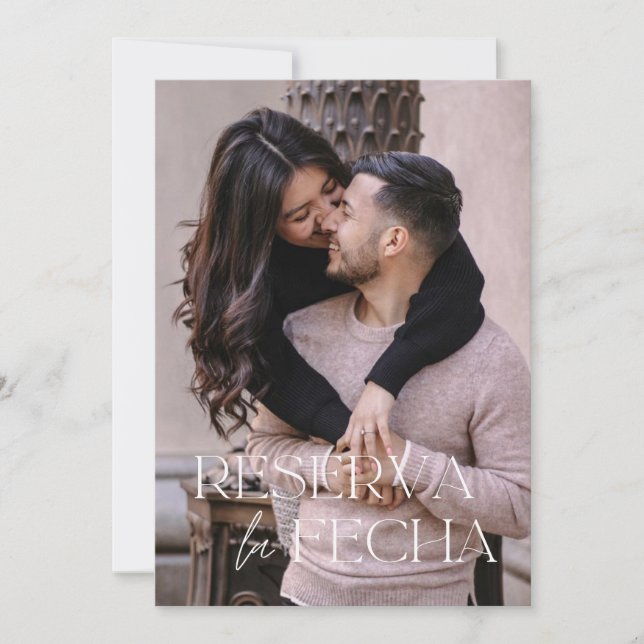 Spanish Trendy Save the Date Card (Front)