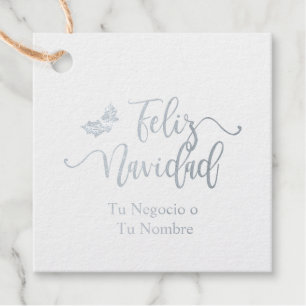 Spanish Typography Merry Christmas and Accent Favour Tags